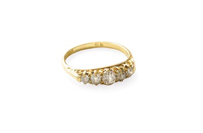 Lot 440 - A Diamond Five Stone Ring, the graduated old...