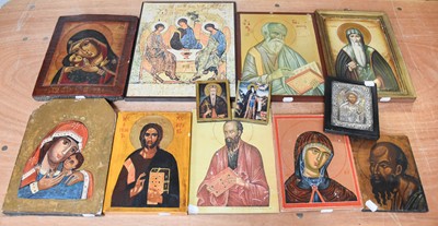 Lot 255 - A Collection of Assorted Modern Painted Icons,...