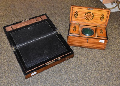 Lot 234 - A Regency Inlaid Satinwood Tea Caddy, with...