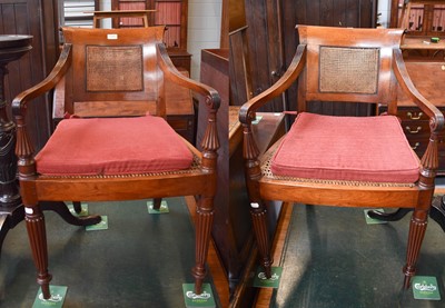 Lot 1266 - A Pair of 19th Century Mahogany Cane Seated...