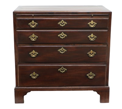 Lot 1490 - A George II Red Walnut Straight-Front Chest of...