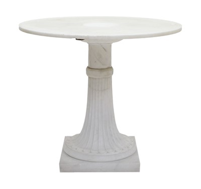 Lot 399 - A White and Grey Carrara Marble Circular...