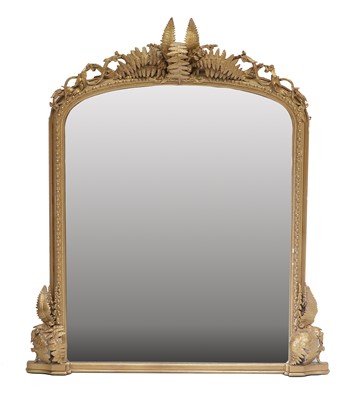 Lot 337 - A Victorian Gilt and Gesso Overmantel Mirror,...