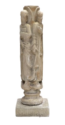 Lot 675 - A Carved Stone, in Medieval style, carved in...