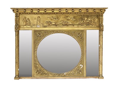 Lot 1334 - A Regency Style Gilt and Gesso Overmantel...