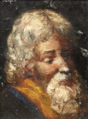 Lot 1125A - Head Study of a Bearded Man Oil on canvas laid...