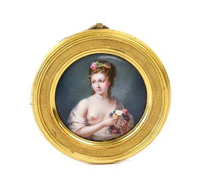 Lot 176 - Courtois: A Miniature Portrait of a Young Lady,...