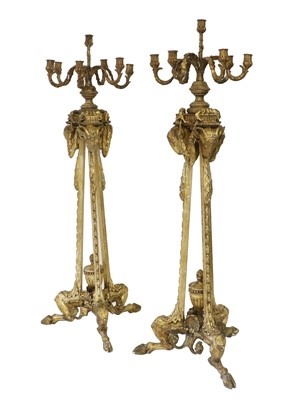 Lot 352 - A Pair of Victorian Carved Giltwood and Gesso...