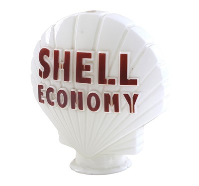 Lot 529 - A Shell Economy Glass Petrol Pump Globe, with...