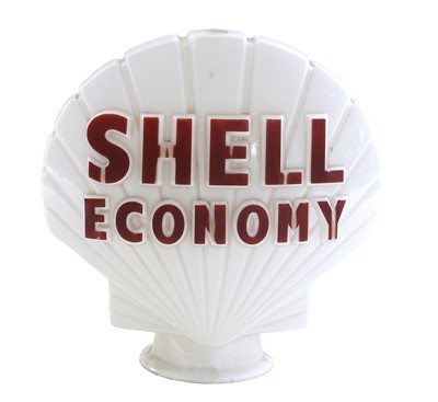 Lot 529 - A Shell Economy Glass Petrol Pump Globe, with...