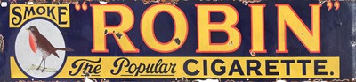 Lot 3203 - Smoke Robin The Popular Cigarette Enamel Sign