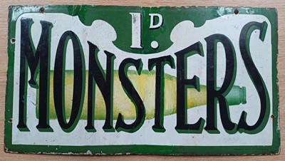 Lot 3204 - Monster 1d Enamel Sign