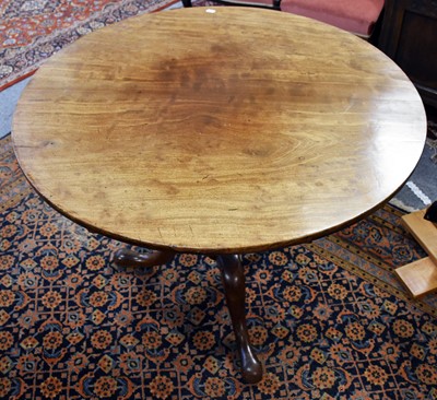 Lot 1264 - A George III Mahogany Tilt Top Tripod Table,...