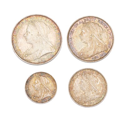 Lot 282 - Victoria, Maundy Set 1897, comprising; 4d, 3d,...