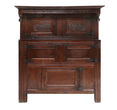 Lot 264 - An English Joined Oak Press Cupboard,...