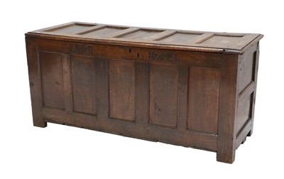 Lot 265 - An 18th Century Joined Oak Chest, initialled...