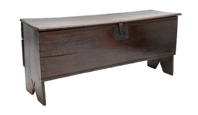 Lot 272 - An Oak Boarded Chest, circa 1700, the hinged...