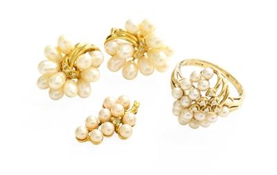 Lot 514 - A Pair of 18 Carat Gold Cultured Pearl and...