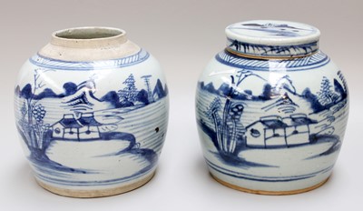 Lot 140 - Two Chinese Porcelain Provincial Ginger Jars,...