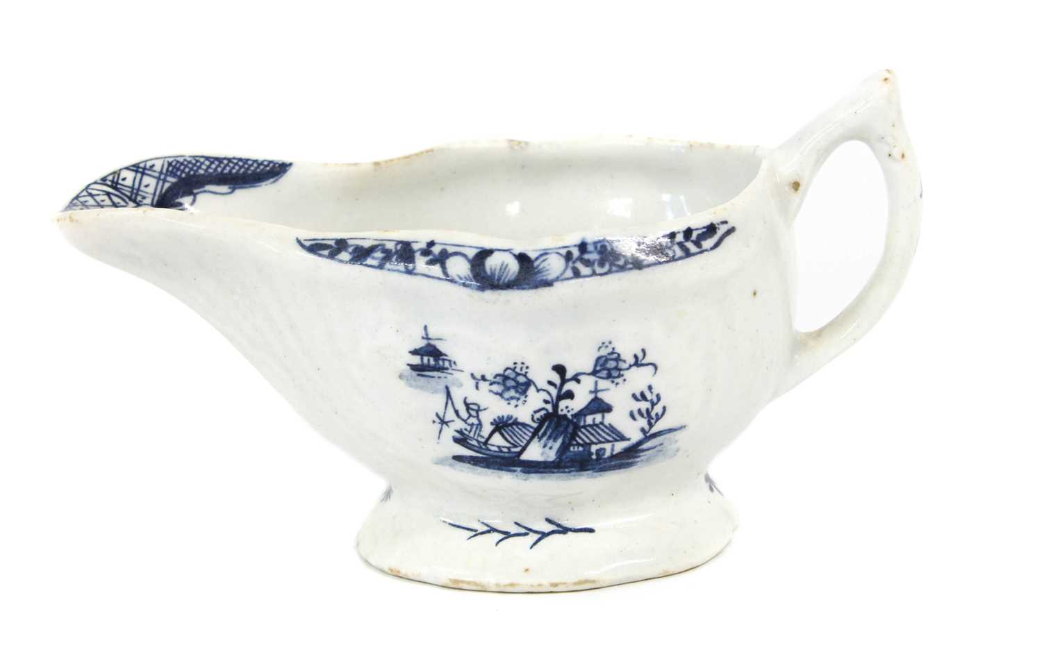 Lot 34 - A Lowestoft Porcelain Butterboat, circa 1770,...