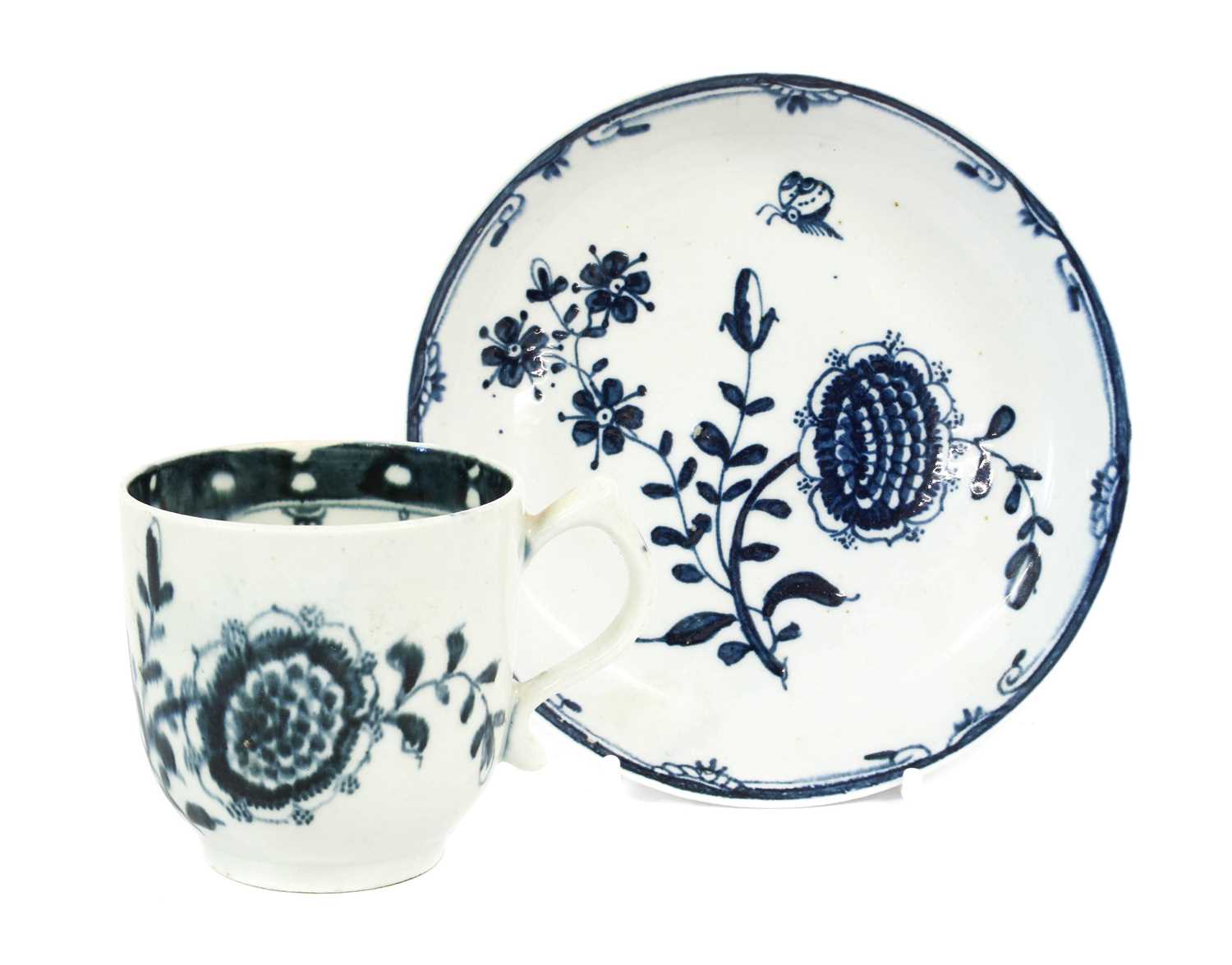 Lot 33 - A Lowestoft Coffee Cup, circa 1765-75, painted...