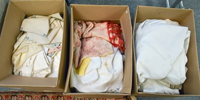 Lot 1181 - Assorted White Linen comprising table linen,...