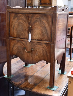 Lot 1247 - ~ A George III Mahogany Tray Top Bedside...