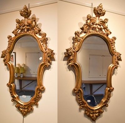 Lot 1521 - A Pair of Reproduction Gilt Framed Mirrors,...