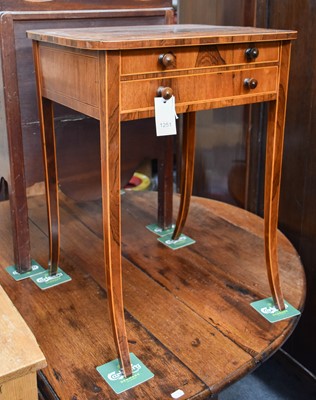 Lot 1251 - ~ A Cross-banded Rosewood Two Drawer Lamp...