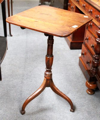 Lot 1263 - ~ A Regency Yew Wood Snap Top Tripod Table,...