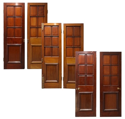 Lot 1205 - A Set of Six Victorian Mahogany Panelled Doors,...