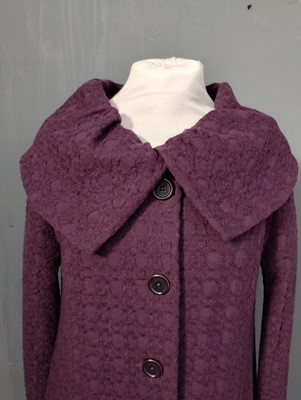 Lot 1055 - LK Bennett Wool Coat in a textured plum colour...