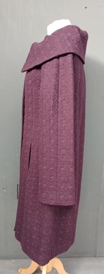 Lot 1055 - LK Bennett Wool Coat in a textured plum colour...