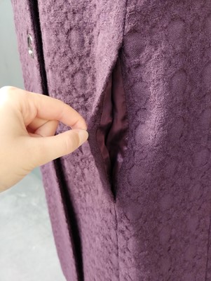 Lot 1055 - LK Bennett Wool Coat in a textured plum colour...