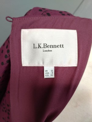 Lot 1055 - LK Bennett Wool Coat in a textured plum colour...