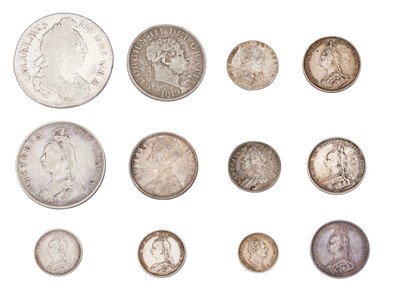 Lot 32 - Mixed English Silver Coinage, 12 coins...