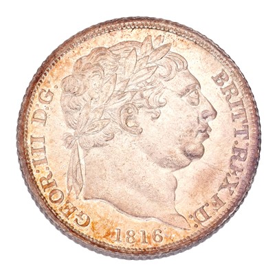 Lot 39 - George III, Sixpence 1816 (S.3791), toned and...
