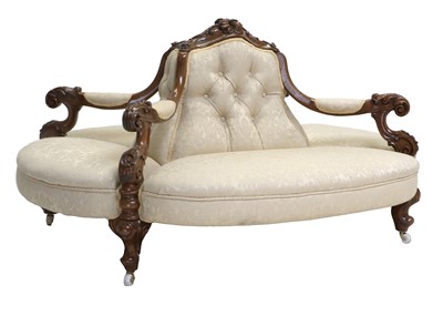 Lot 349 - A Victorian Carved Walnut Four-Seater...