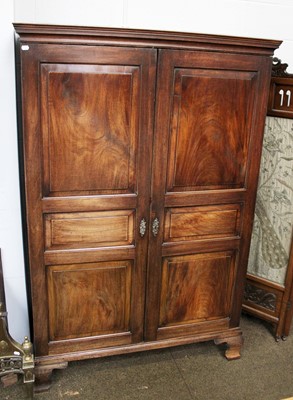 Lot 1484 - A George III Mahogany Double Door Wardrobe,...