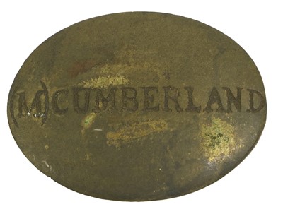Lot 77 - A Georgian Cumberland Militia OR's Brass...