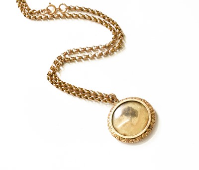 Lot 382 - A Locket Pendant on Chain, both with applied...