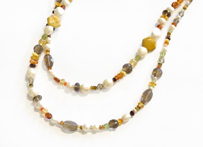 Lot 399 - A Multi-Gemstone Bead Necklace, cultured...