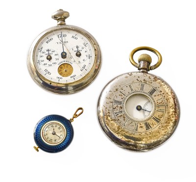 Lot 367 - A Lady's 18 Carat Gold Enamel Fob Watch,...