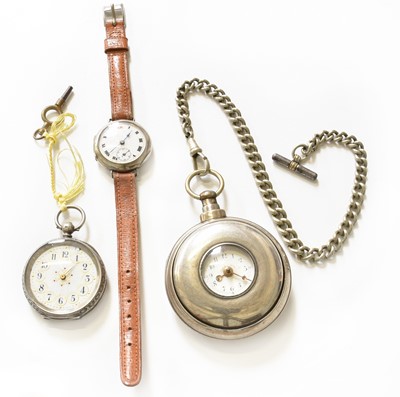 Lot 496 - A Silver Pair Cased Verge Pocket Watch,...