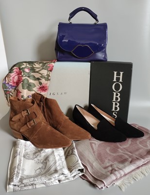 Lot Pair of Hobbs Black Suede Court Shoe, boxed...