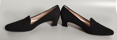 Lot 1052 - Pair of Hobbs Black Suede Court Shoe, boxed...