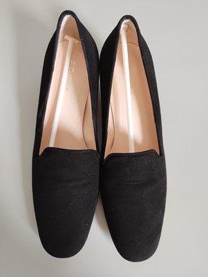 Lot 1052 - Pair of Hobbs Black Suede Court Shoe, boxed...