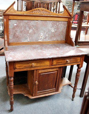 Lot 1272 - An Edwardian Marble Topped Wash Stand, with...