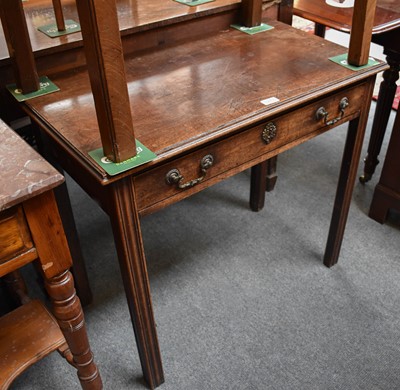 Lot 1273 - ~ A George III Mahogany Side Table, fitted...