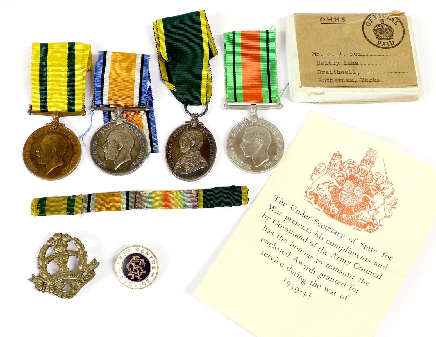 Lot 16 - A First/Second World War Group of Four Medals,...